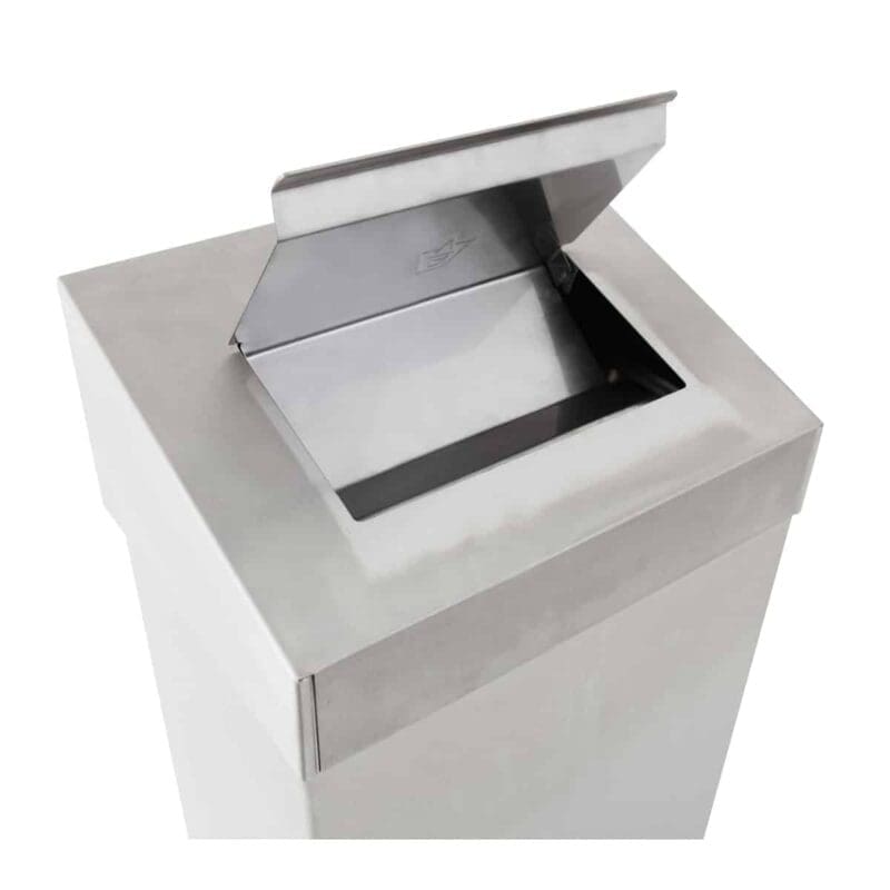 Afvalbak met hygiënische top 18 liter mat RVS - VB 650002 - Afbeelding 2