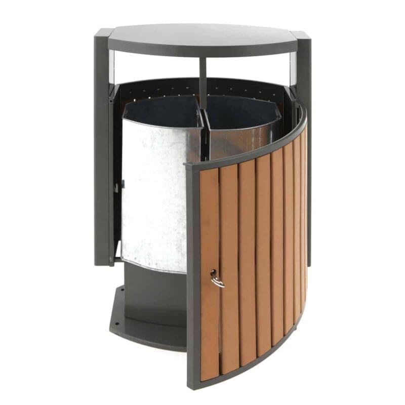 Buitenafvalbak afvalscheiding houtlook - VB 650422 - Afbeelding 2