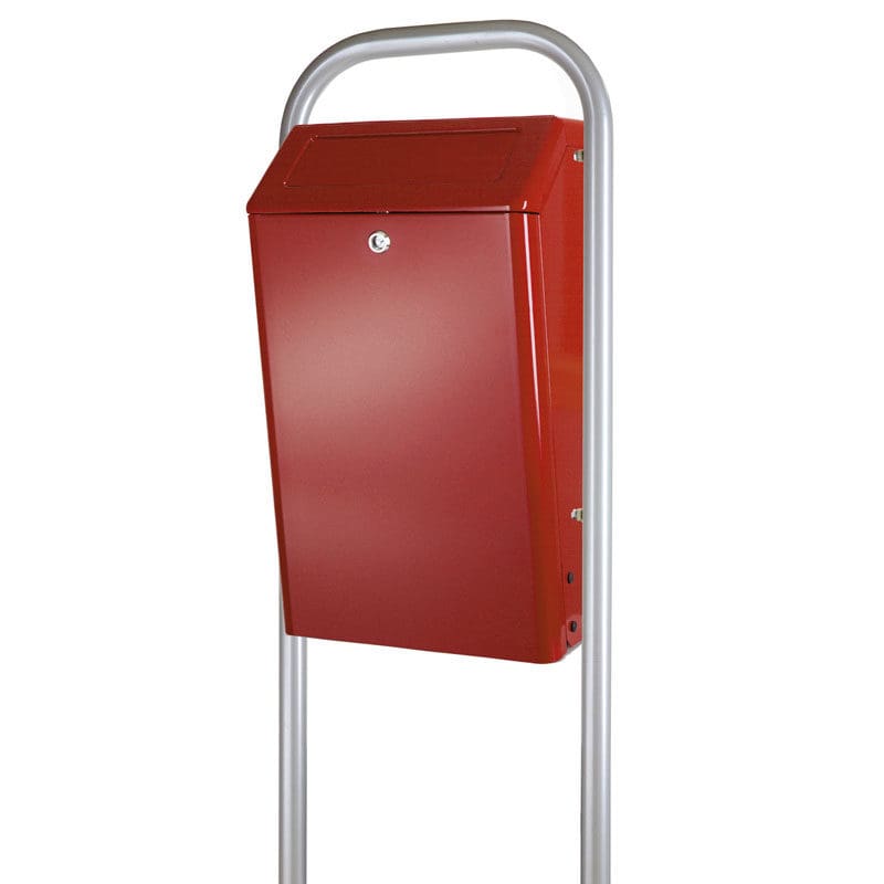 Buitenafvalbak met klep 50 liter bordeaux - VB 888001