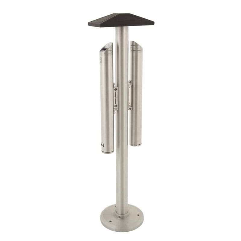 Vrijstaande dubbele asbakpaal aluminium aluminium - VB 659951