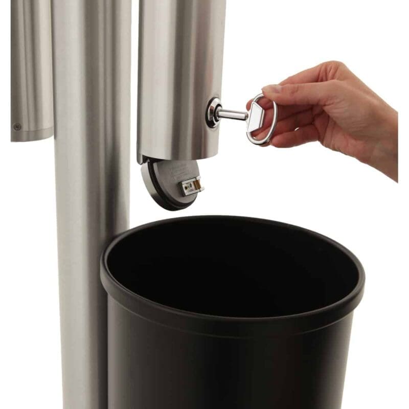 Vrijstaande dubbele asbakpaal aluminium aluminium - VB 659951 - Afbeelding 2