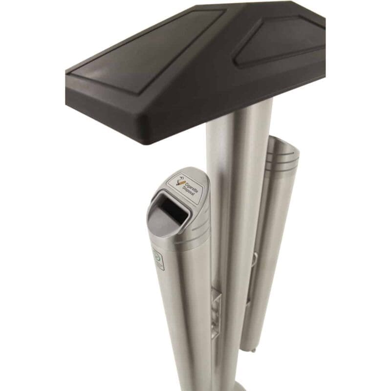 Vrijstaande dubbele asbakpaal aluminium aluminium - VB 659951 - Afbeelding 3