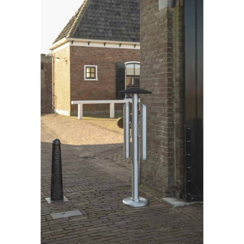 Vrijstaande dubbele asbakpaal aluminium aluminium - VB 659951 - Afbeelding 5