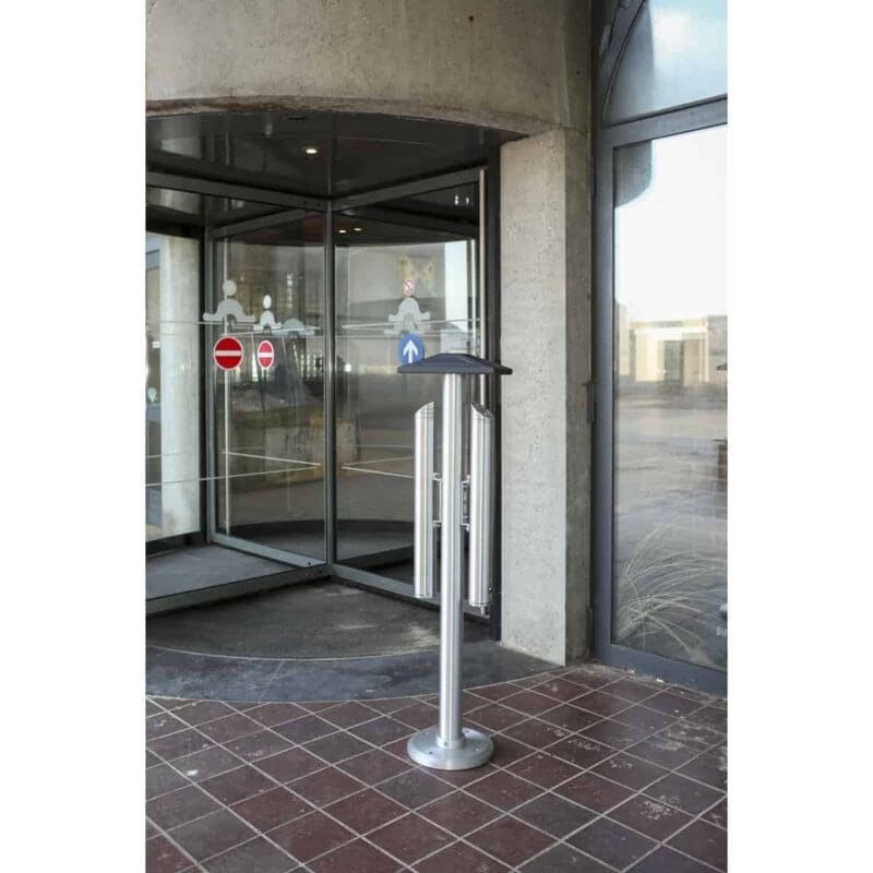 Vrijstaande dubbele asbakpaal aluminium aluminium - VB 659951 - Afbeelding 7