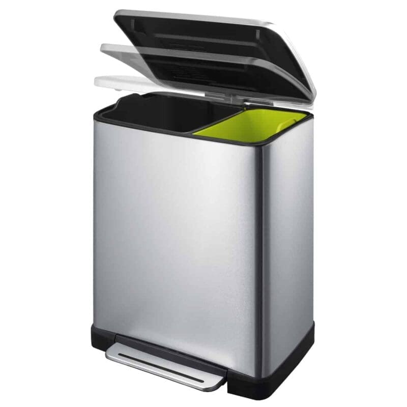 E-Cube recycling pedaalemmer 10+9 liter mat RVS - VB 926819 - Afbeelding 2