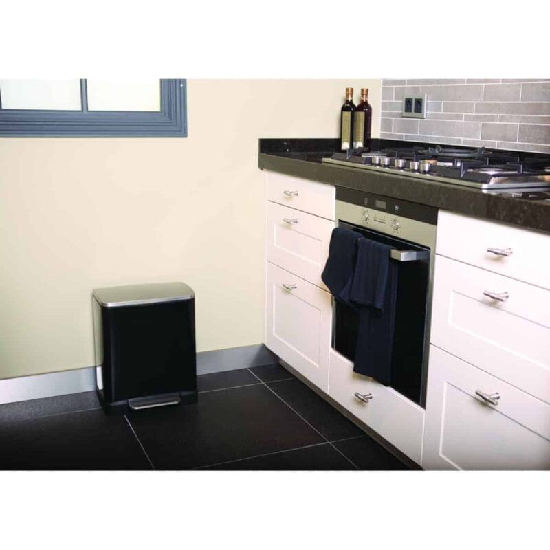 E-Cube recycling pedaalemmer 10+9 liter zwart glanzend, mat RVS - VB 926819 - Afbeelding 5