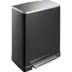 E-Cube recycling pedaalemmer 28+18 liter zwart glanzend, mat RVS - VB 926846
