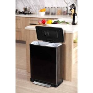 E-Cube recycling pedaalemmer 28+18 liter zwart glanzend, mat RVS - VB 926846 - Afbeelding 4