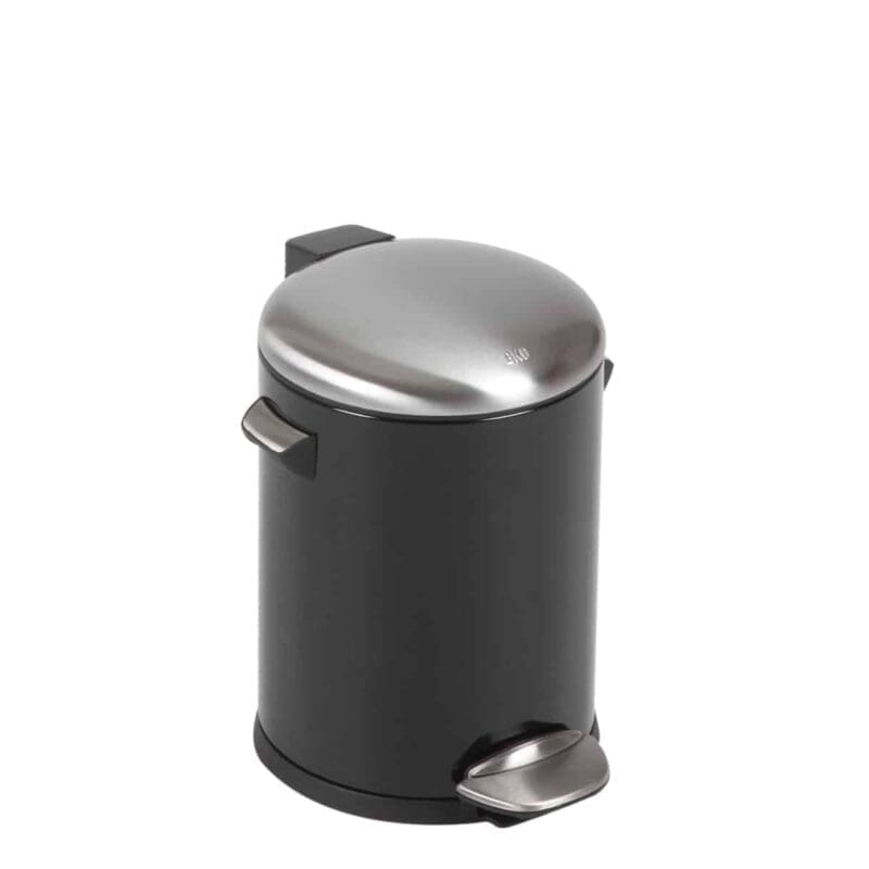 Belle Deluxe pedaalemmer 5 liter zwart glanzend, mat RVS - VB 921705