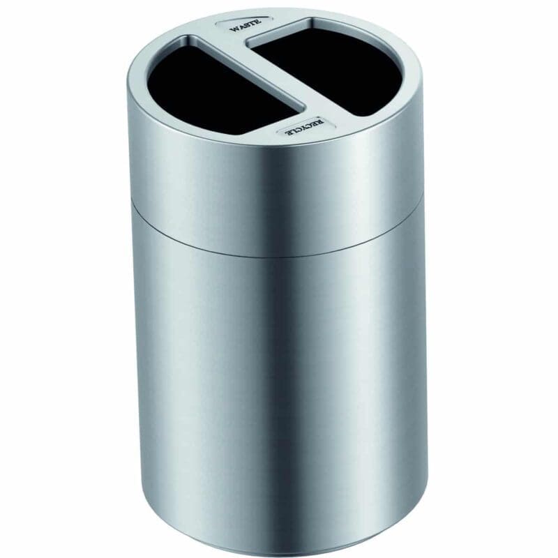 Recycling afvalbak grote capaciteit 2x60 liter aluminium - VB 667765