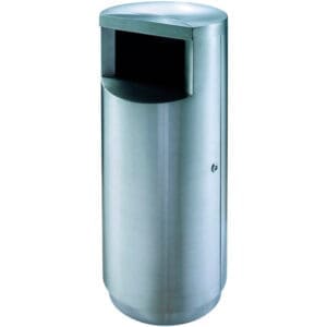 Ronde afvalbak met zijopening mat RVS - VB 667826 - Afbeelding 4