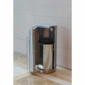 Ronde afvalbak met zijopening mat RVS - VB 667826 - Afbeelding 3