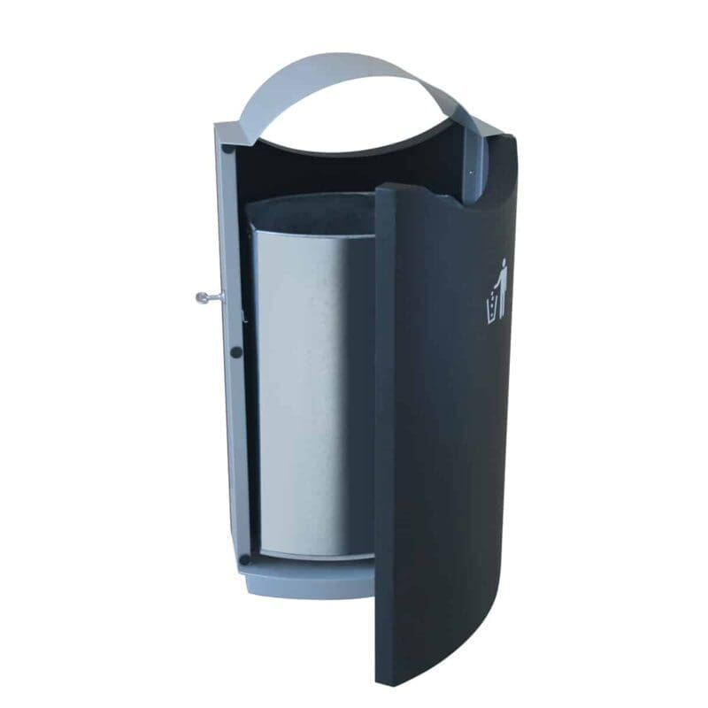Buitenafvalbak met afdak 68 liter grijs - VB 667864 - Afbeelding 2