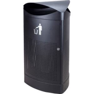 Driehoekige buitenafvalbak zwart - VB 667888 - Afbeelding 4