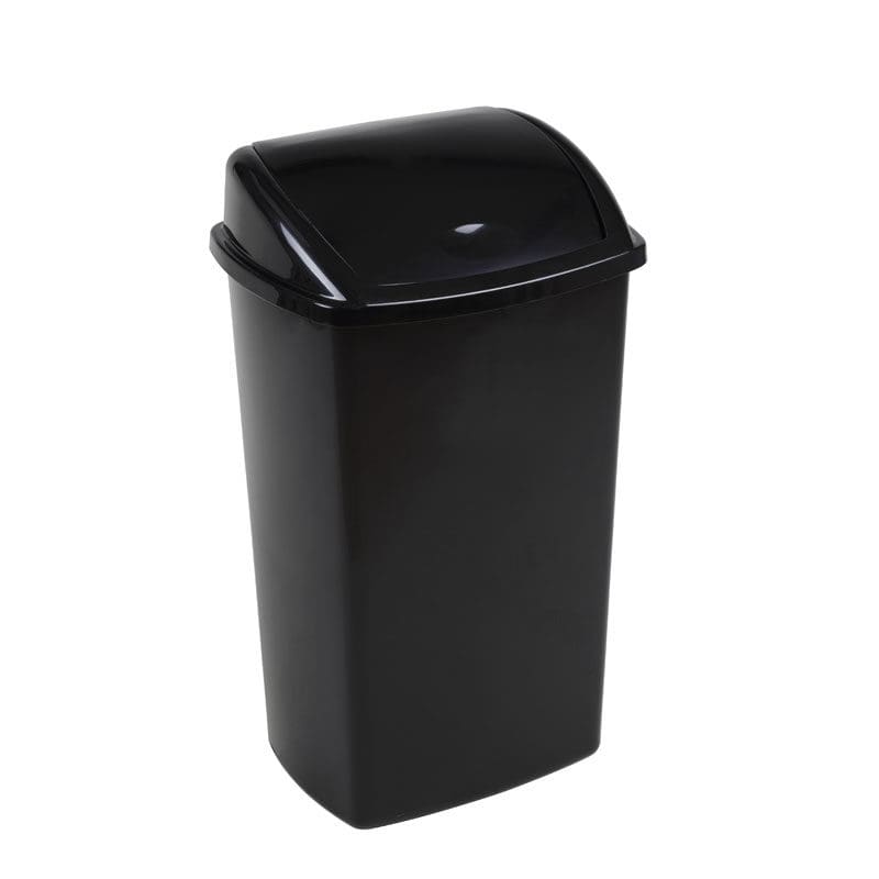 Afvalbak met Swing deksel 50 liter zwart - VB 713240