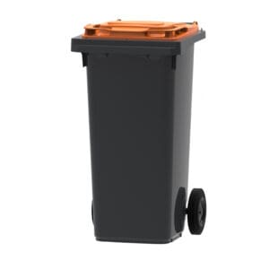 Mini-container 120 liter grijs, oranje - VB 120000 - Afbeelding 3