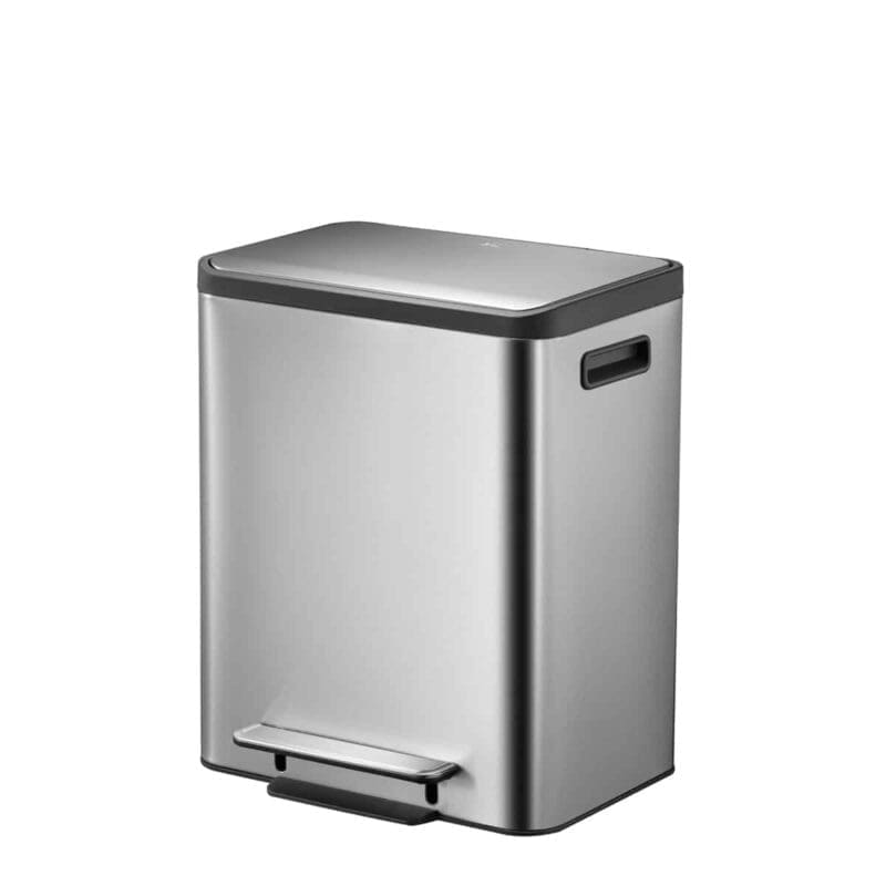 EcoCasa Recycler pedaalemmer 15+15 liter mat RVS - VB 912831