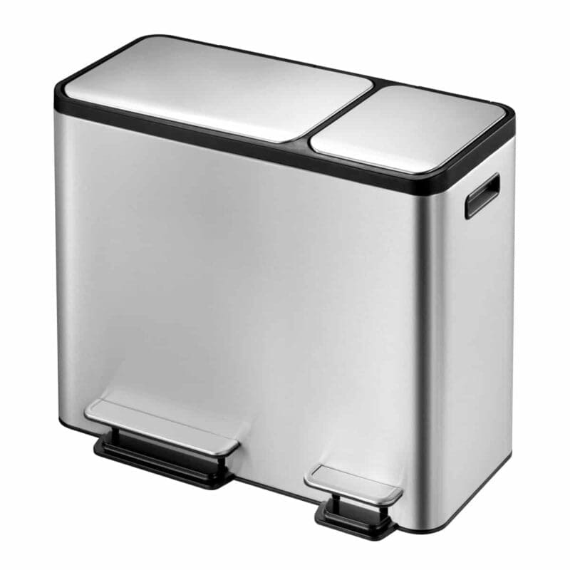EcoCasa Recycler pedaalemmer 30+15 liter mat RVS - VB 912845 - Afbeelding 2