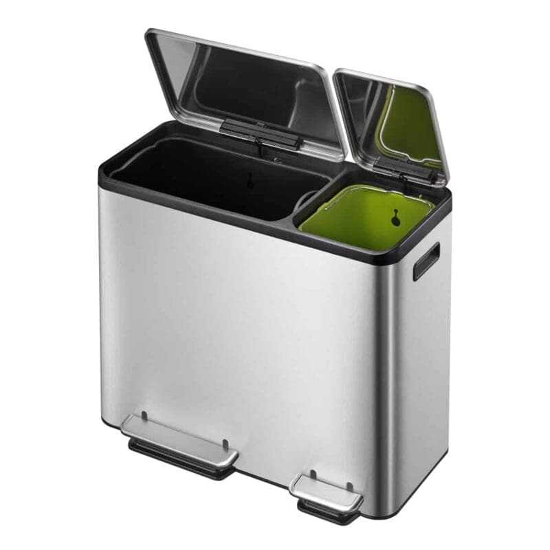 EcoCasa Recycler pedaalemmer 30+15 liter mat RVS - VB 912845 - Afbeelding 3
