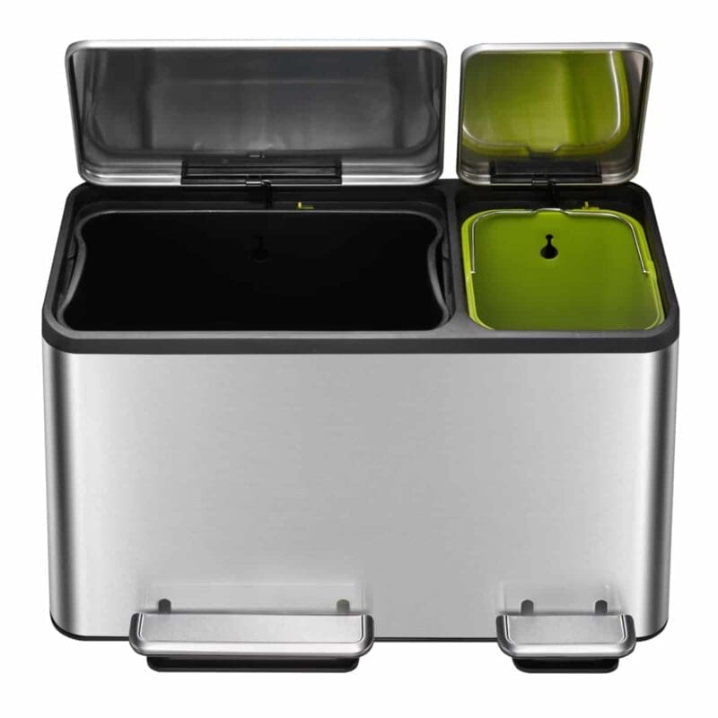 EcoCasa Recycler pedaalemmer 30+15 liter mat RVS - VB 912845 - Afbeelding 5