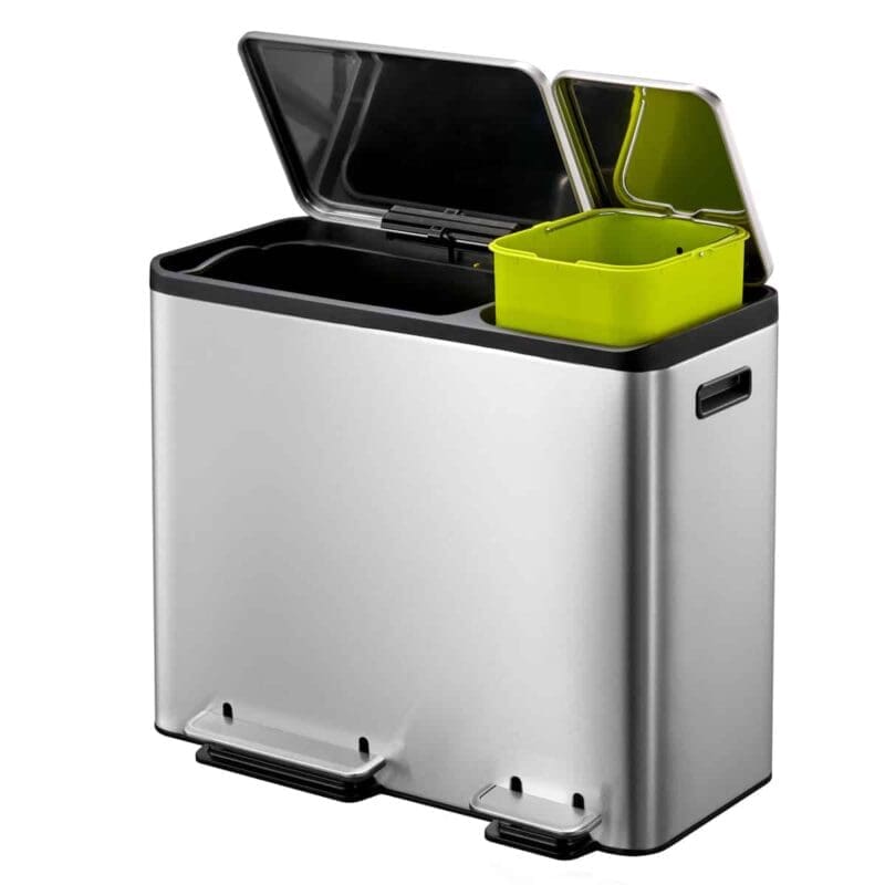EcoCasa Recycler pedaalemmer 30+15 liter mat RVS - VB 912845 - Afbeelding 7
