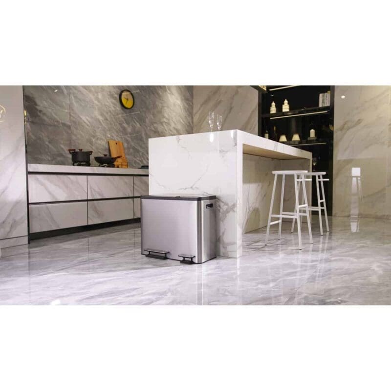 EcoCasa Recycler pedaalemmer 15+15+15 liter mat RVS - VB 912846 - Afbeelding 7