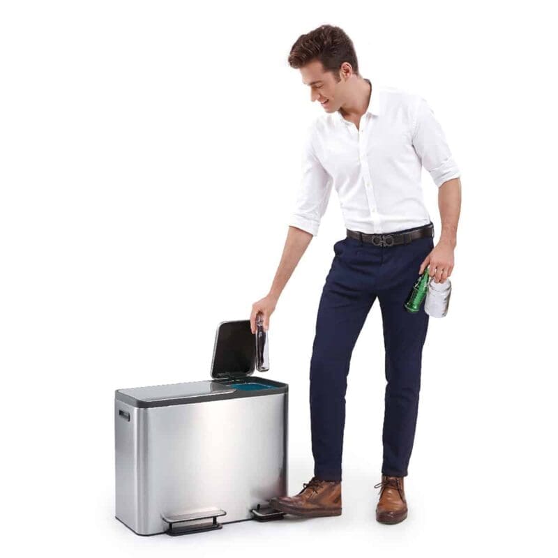 EcoCasa Recycler pedaalemmer 15+15+15 liter mat RVS - VB 912846 - Afbeelding 10