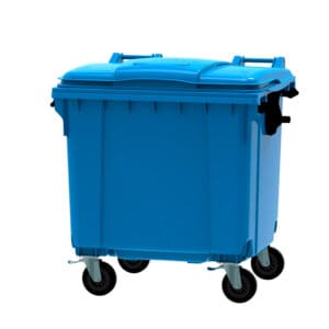 Container 1100 liter vlak deksel blauw - VB 718962 - Afbeelding 3