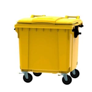 Container 1100 liter vlak deksel geel - VB 718986 - Afbeelding 2