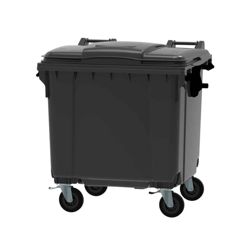 Container 1100 liter vlak deksel grijs - VB 719020