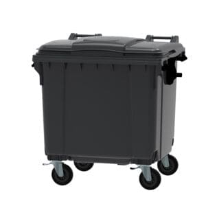 Container 1100 liter vlak deksel grijs - VB 719020 - Afbeelding 2
