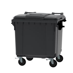Container 1100 liter vlak deksel grijs - VB 719020 - Afbeelding 3