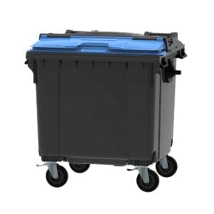 Container 1100 liter split deksel grijs, blauw - VB 719082