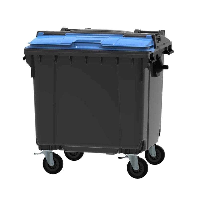 Container 1100 liter split deksel grijs, blauw - VB 719082
