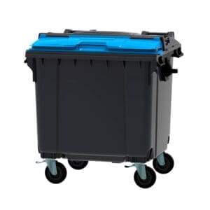 Container 1100 liter split deksel grijs, blauw - VB 719082 - Afbeelding 2