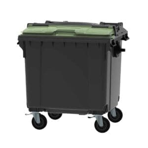 Container 1100 liter split deksel grijs, groen - VB 719112