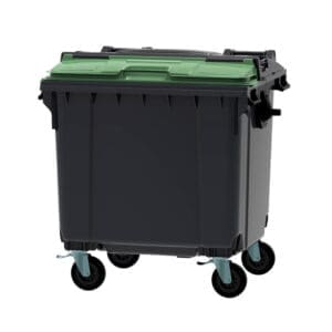 Container 1100 liter split deksel grijs, groen - VB 719112 - Afbeelding 2
