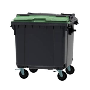 Container 1100 liter split deksel grijs, groen - VB 719112 - Afbeelding 3