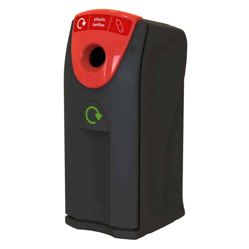 Maxi Envirobin met flessenopening 140 liter zwart, rood - VB 719426