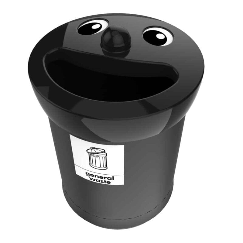 Smiley Face Bin General Waste 52 liter zwart, zwart - VB 719433