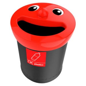 Smiley Face Bin Plastics 52 liter zwart, rood - VB 719457 - Afbeelding 3