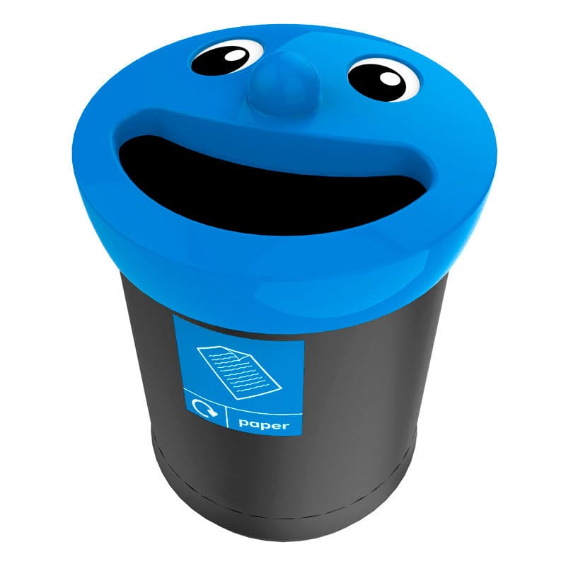 Smiley Face Bin Paper 52 liter zwart, blauw - VB 719464