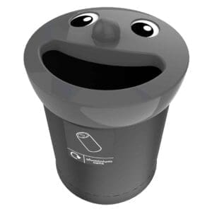 Smiley Face Bin Aluminium Cans 52 liter zwart, grijs - VB 719488