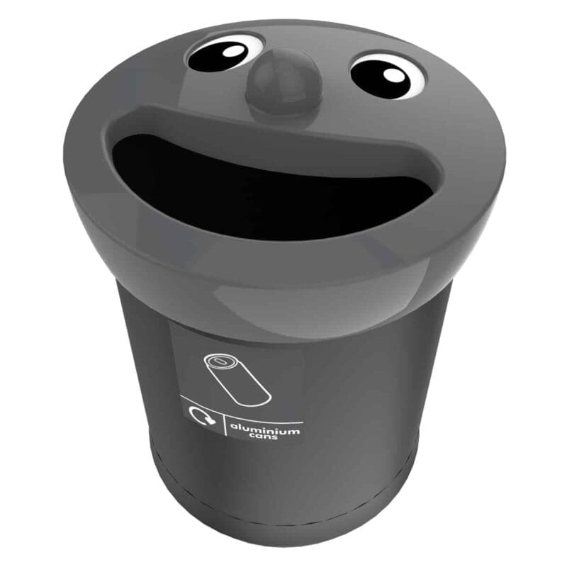 Smiley Face Bin Aluminium Cans 52 liter zwart, grijs - VB 719488