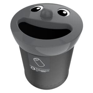 Smiley Face Bin Aluminium Cans 52 liter zwart, grijs - VB 719488 - Afbeelding 3