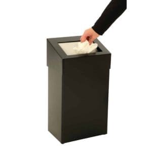 Afvalbak met pushklep 18 liter zwart - VB 719624 - Afbeelding 3