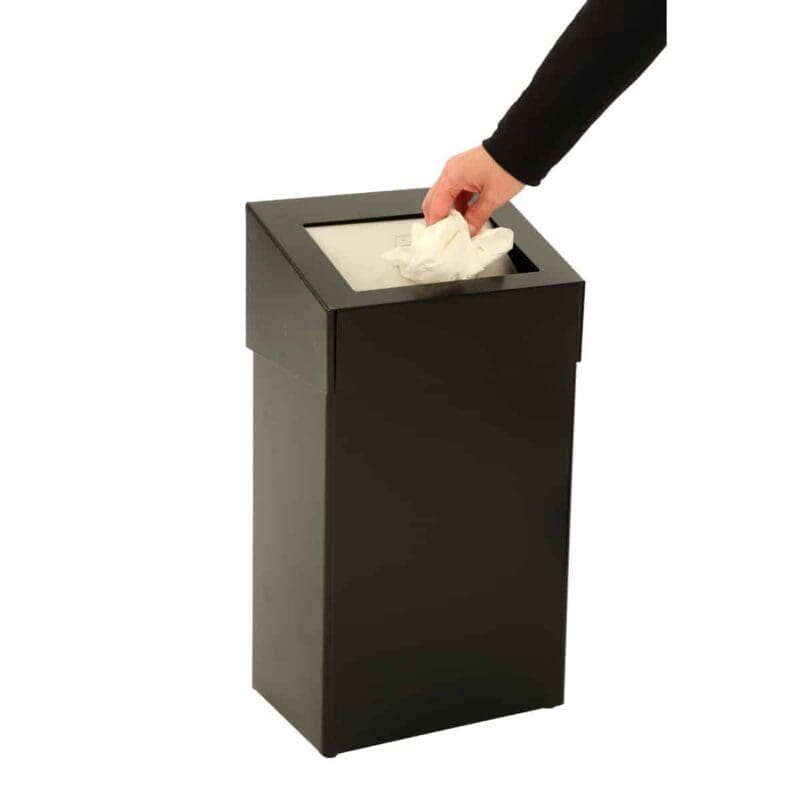 Afvalbak met pushklep 18 liter zwart - VB 719624 - Afbeelding 3