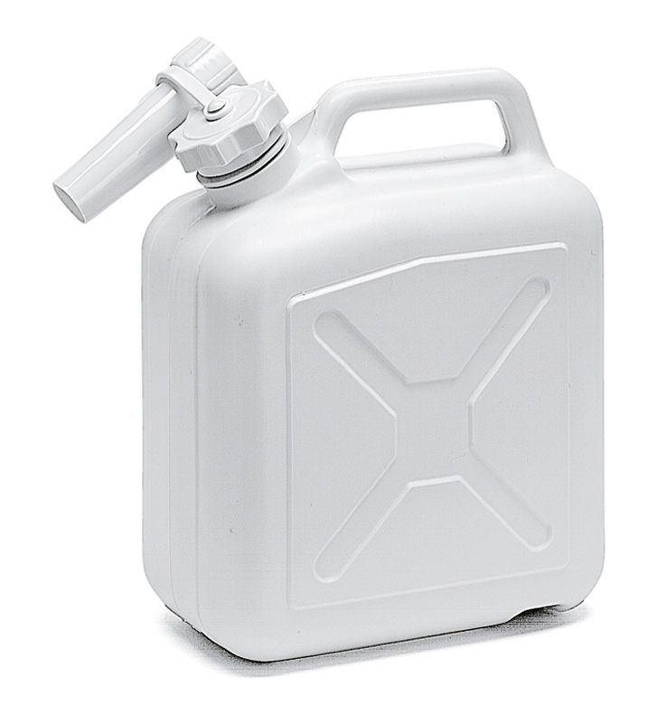 Jerrycan met schenktuit 5 ltr wit - VB 005310