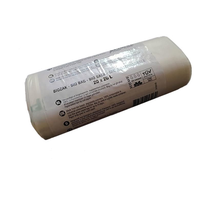 Knapzak Biozakken 20 ltr, 900 stuks transparant-wit - VB 413452