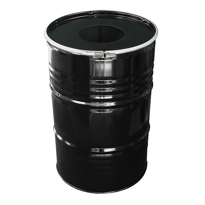 Afvalbak met inwerpopening 200 liter zwart - VB 352886
